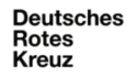 Logo des Deutschen Roten Kreuzes mit dem Schriftzug "Deutsches Rotes Kreuz" in schwarzer Schrift auf weißem Hintergrund.