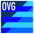 Logo der Oberhavel Verkehrsgesellschaft (OVG) mit blauen diagonalen Streifen und dem Schriftzug "OVG".